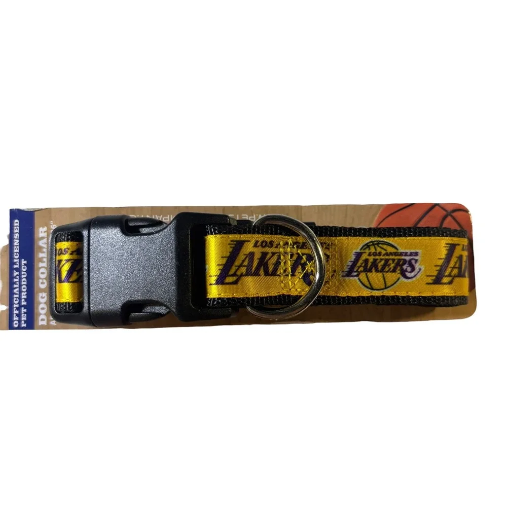 NBA Los Angeles Lakers Dog Collar Large Adjustable 18-26 Inch Pets First Yellow